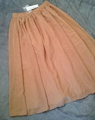 シフォンロングスカート★ベルメゾン★64★M★新品★